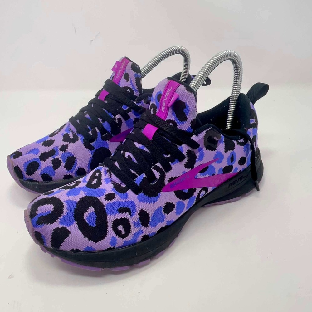 Brooks Revel 5 Running Shoes Womens 6.5 Electric Animal Cheetah 1203611B567 Walk